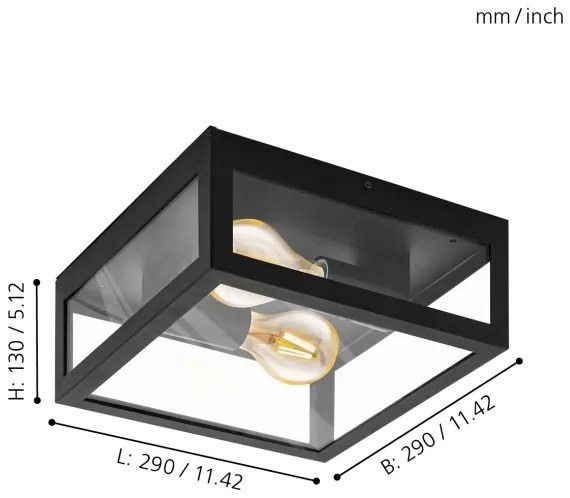 Eglo 94832 - Lampada da esterno ALAMONTE 1 2x60W