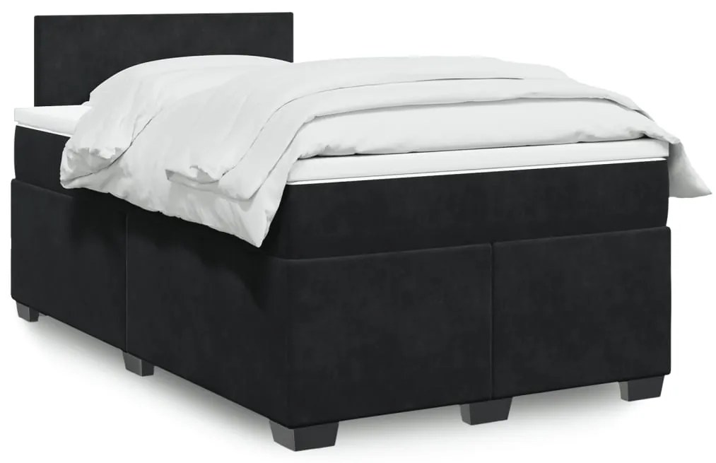 Giroletto A Molle Con Materasso Nero 120x190 Cm İn Velluto /