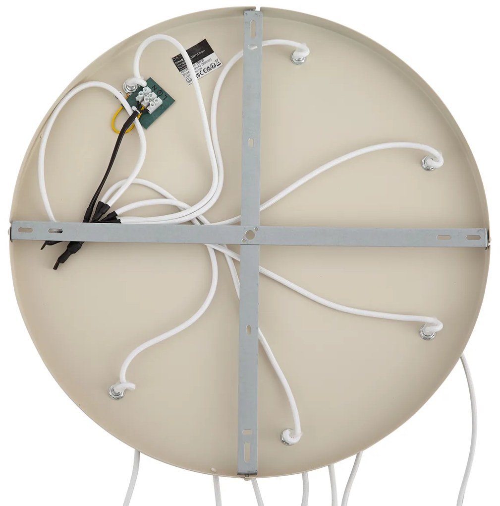 Lampada a sospensione Art Déco beige con vetro bianco 7 luci - Sandra