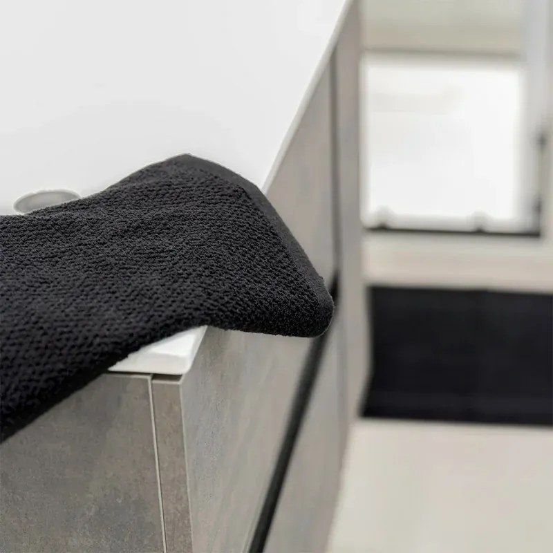 Asciugamani ospite per bagno 55x100 cm nero in cotone 100%