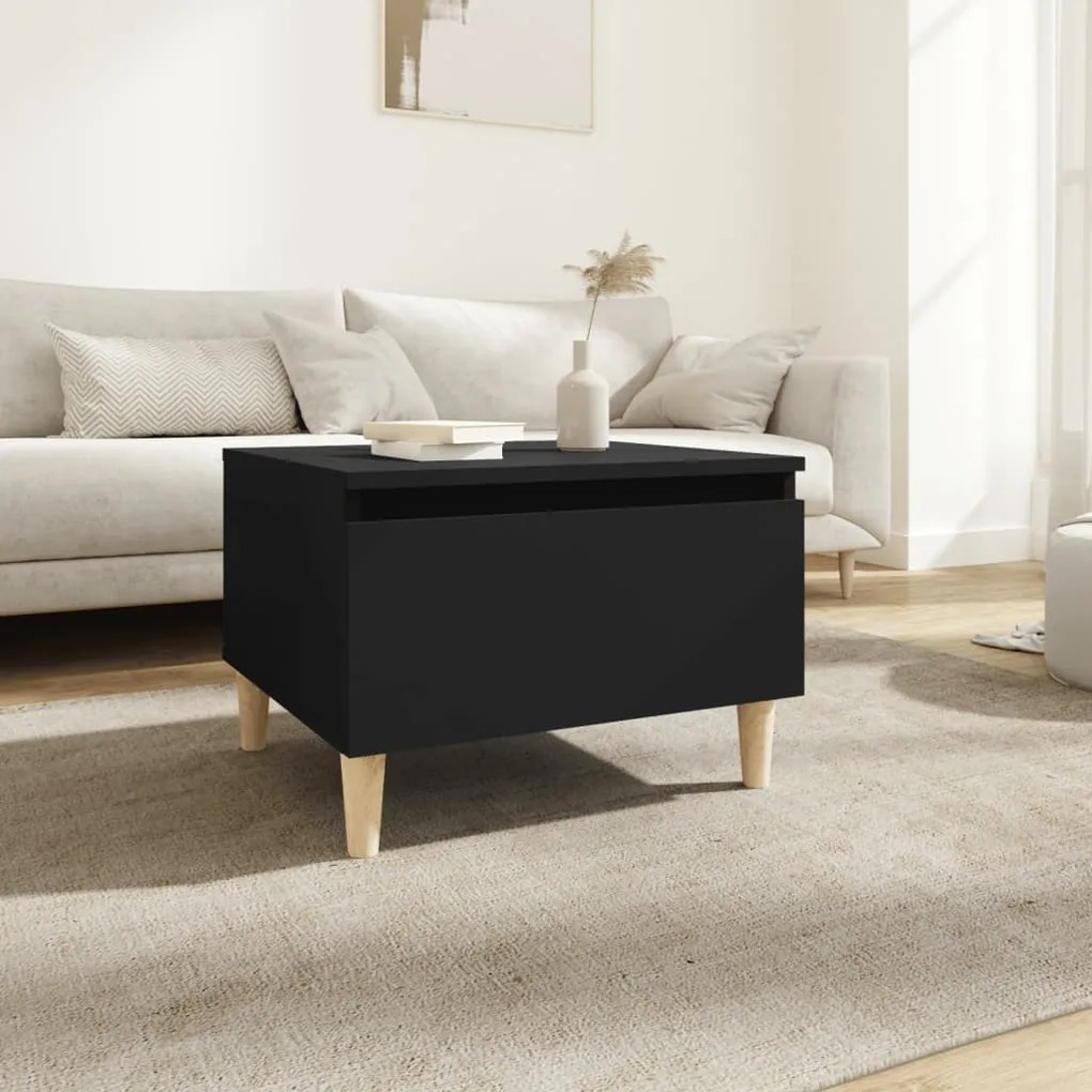 Tavolino Nero 50x46x35 Cm İn Legno Multistrato /