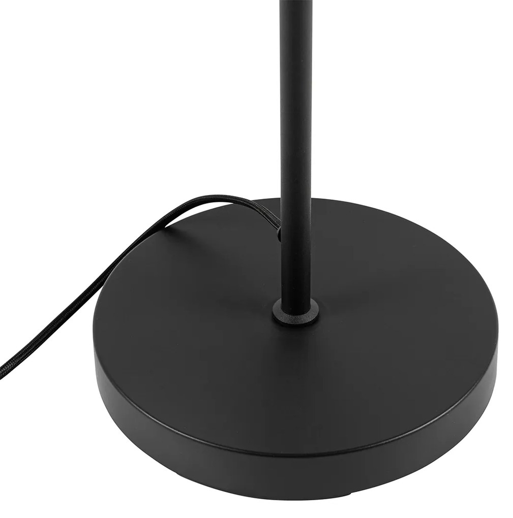 Lampada da terra Art Déco nera con vetro ambrato - Bizle