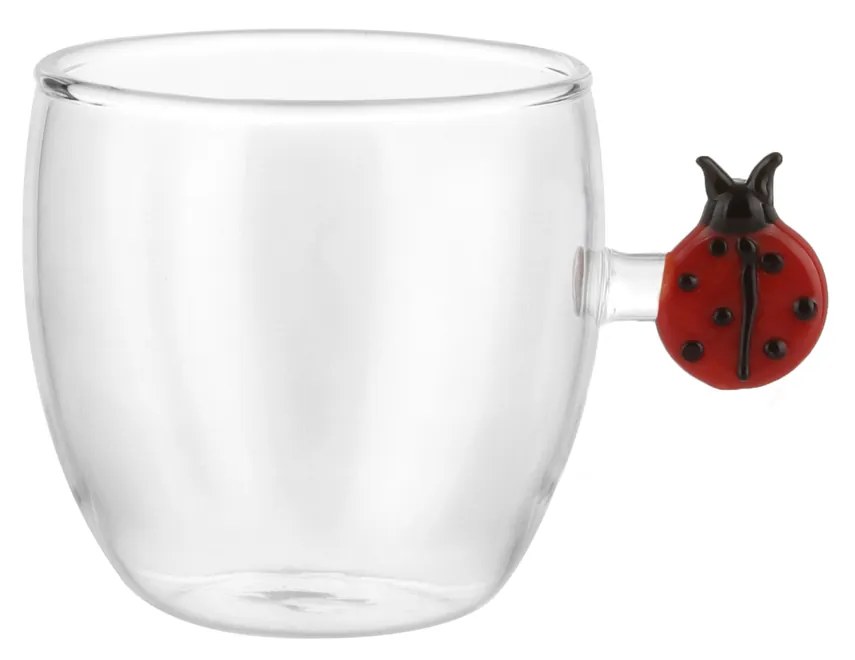 Tazzina in vetro borosilicato 120 ml coccinella