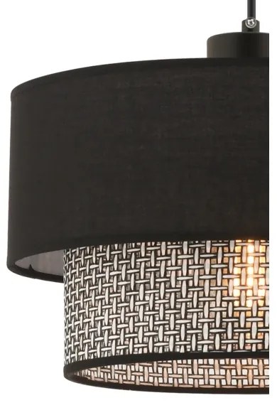 Lampada a sospensione su cavo ECHO 1xE27/60W/230V nero/grigio