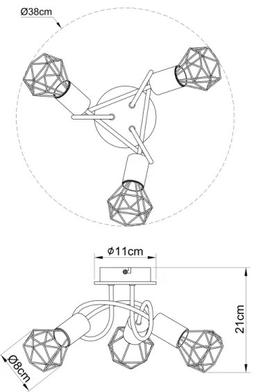 Globo 54802S-3DH -  Lampadario da parete  XARA 3xE14/40W/230V