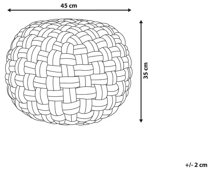 Pouf in velluto grigio 45 x 35 cm Hopa