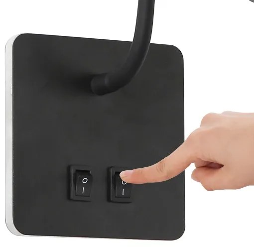 Brilagi - LED Lampada flessibile da muro MAYA Double LED/4W/230V + LED/3W nero