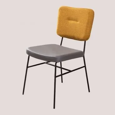 Sedia Da Pranzo Milih Mostarda Grigio Scuro Sklum BIANO