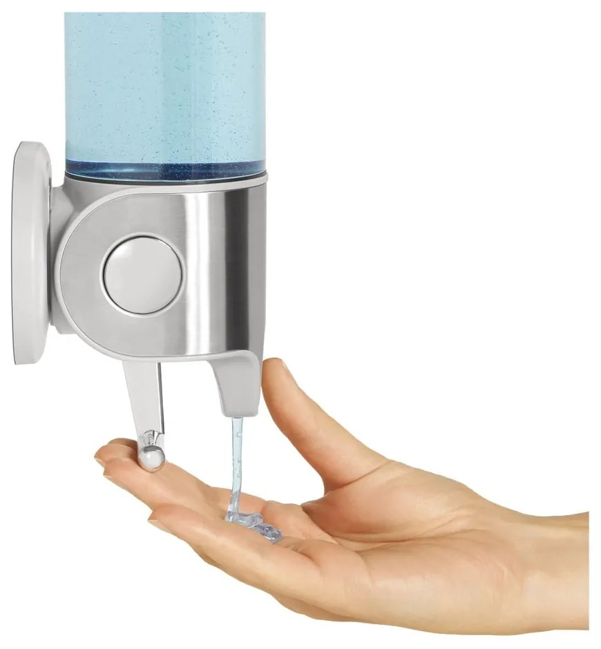 Distributore di sapone a parete in acciaio inox color argento da 880 ml - simplehuman