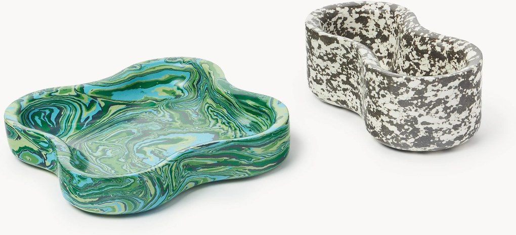 Set di 2 ciotole decorative in marmo tecnico Elara