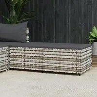 Poggiapiedi da Giardino con Cuscini 2 pz in Polyrattan Grigio 319773