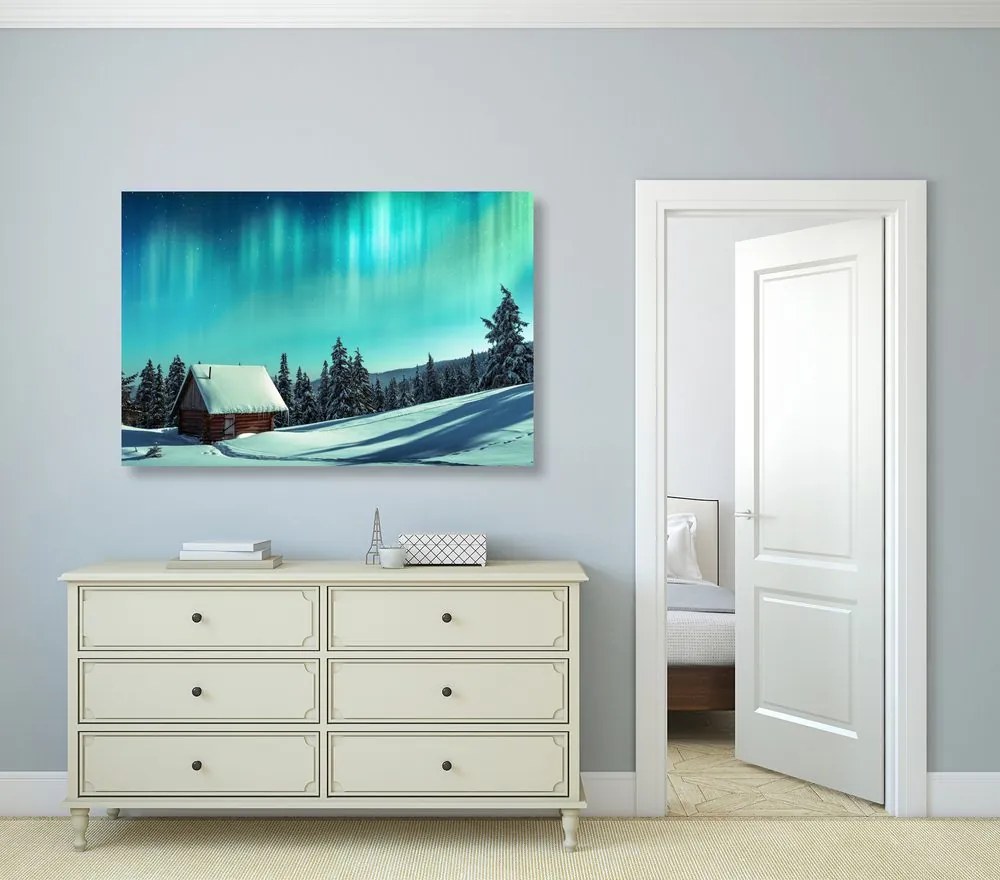 Quadro su tela – Paesaggio invernale fiabesco