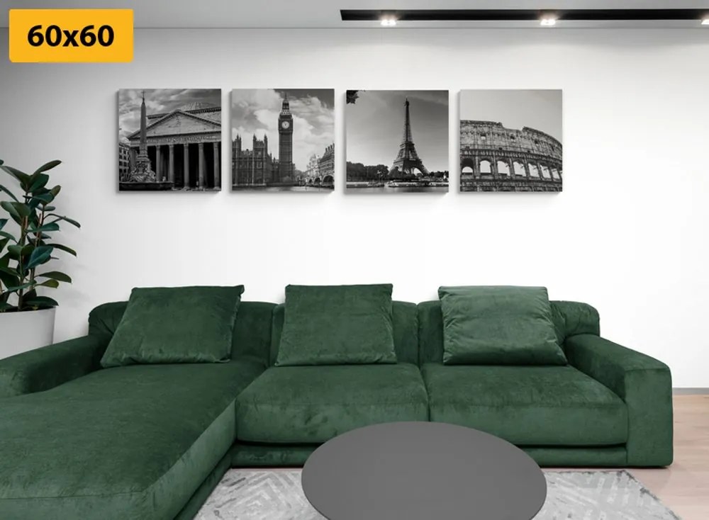 Set di quadri – Per gli amanti dei viaggi in bianco e nero