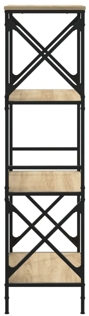 Libreria 4 ripiani rovere sonoma 59x35x132 cm legno multistrato
