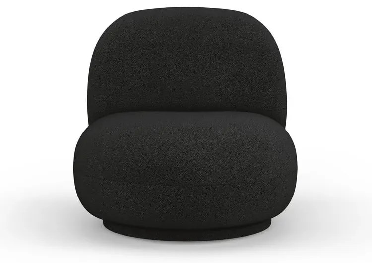 Poltrona nera in tessuto bouclé Chuck - Micadoni Home