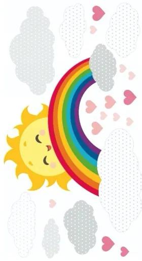 Allegro adesivo da parete per bambini con sole e arcobaleno 120 x 240 cm