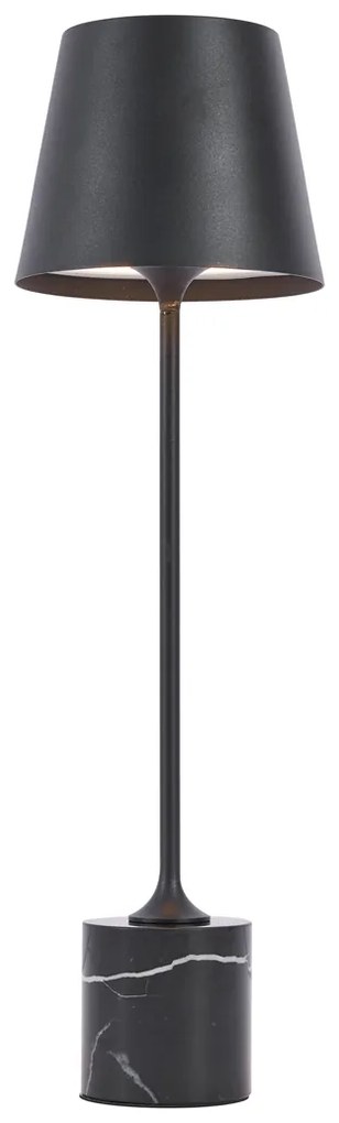 Lampada da tavolo moderna nera 37 cm con LED dimmerabile IP54 ricaricabile - Topi