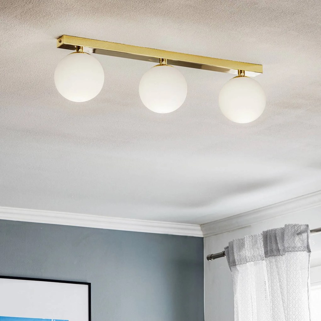 Plafoniera soffitto Fatis Argon, dimmerabile, Ottone / Oro, Soggiorno / Sala da pranzo, Metallo, Moderno, Plafoniera