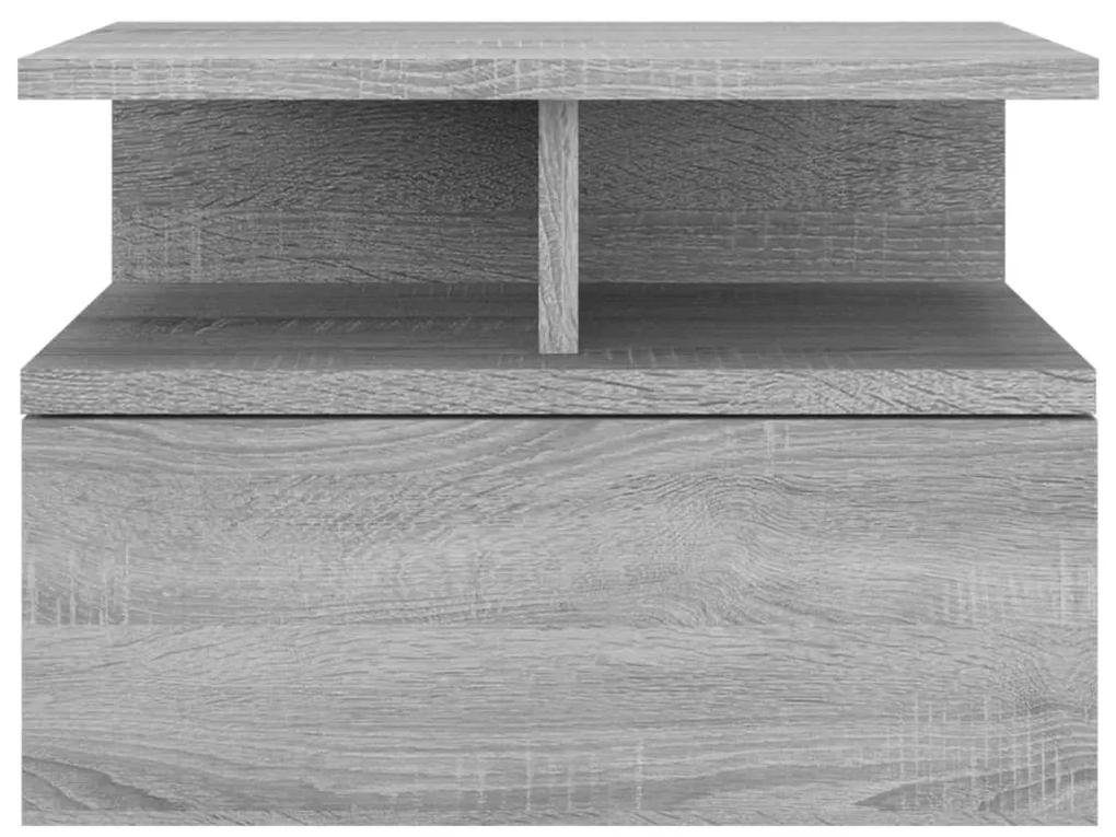 Comodino pensile grigio sonoma 40x31x27cm in legno multistrato
