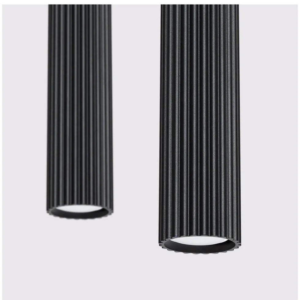 Lampadario nero in metallo Gleam – Sollux