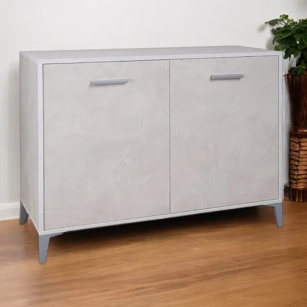 Madia in Legno 2 Ante 110x45 cm Drexa Cemento Spatolato