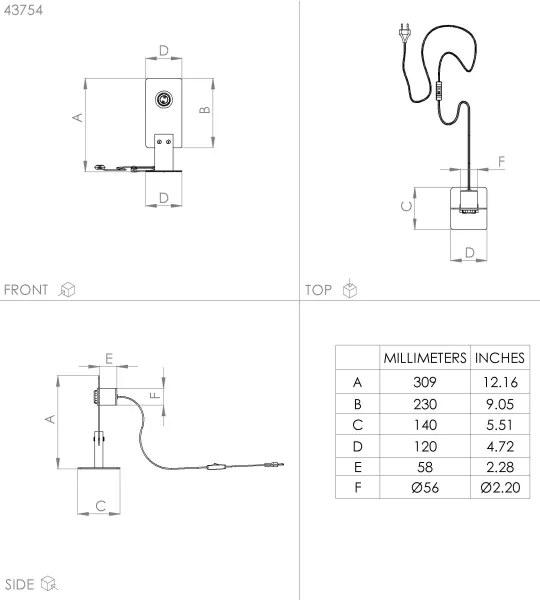 Eglo 43754 - Lampada da tavolo BRAMERTON 1xE27/40W/230V