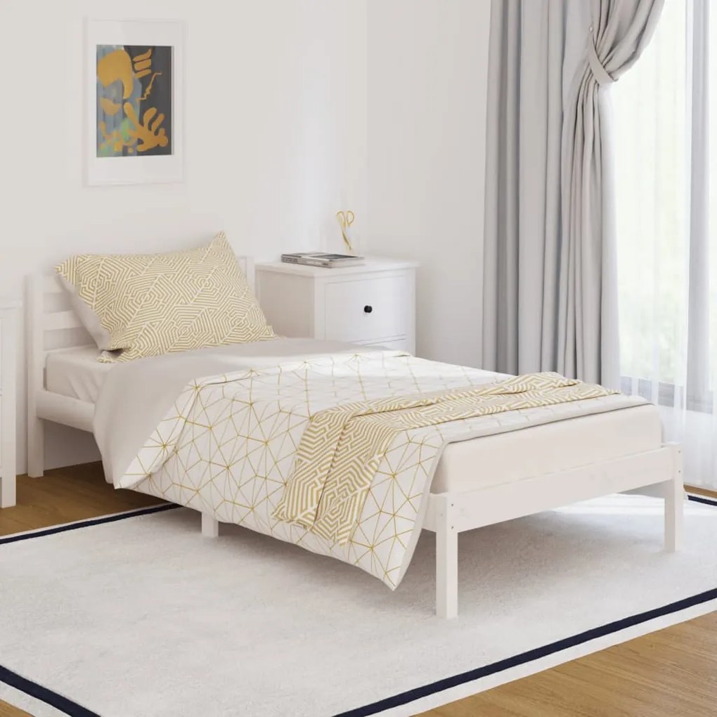 Giroletto İn Legno Massello Di Pino 90x200 Cm Bianco /