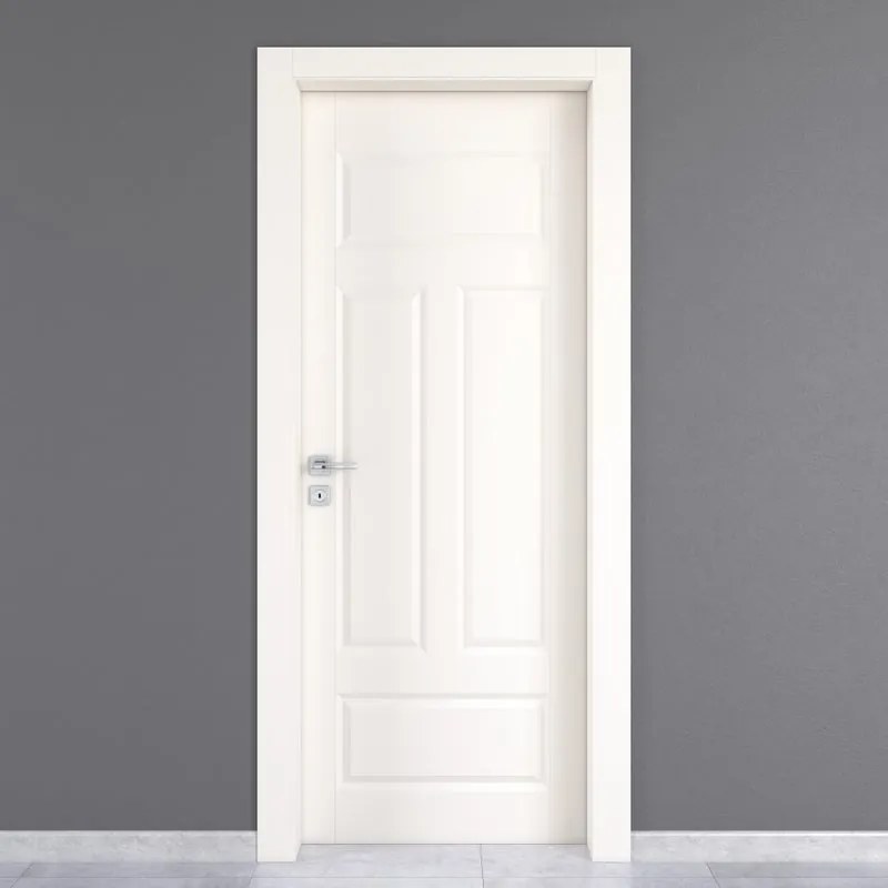 Porta interna a battente Coconut Groove in MDF colore bianco, L 70 x H 210 cm, apertura a destra