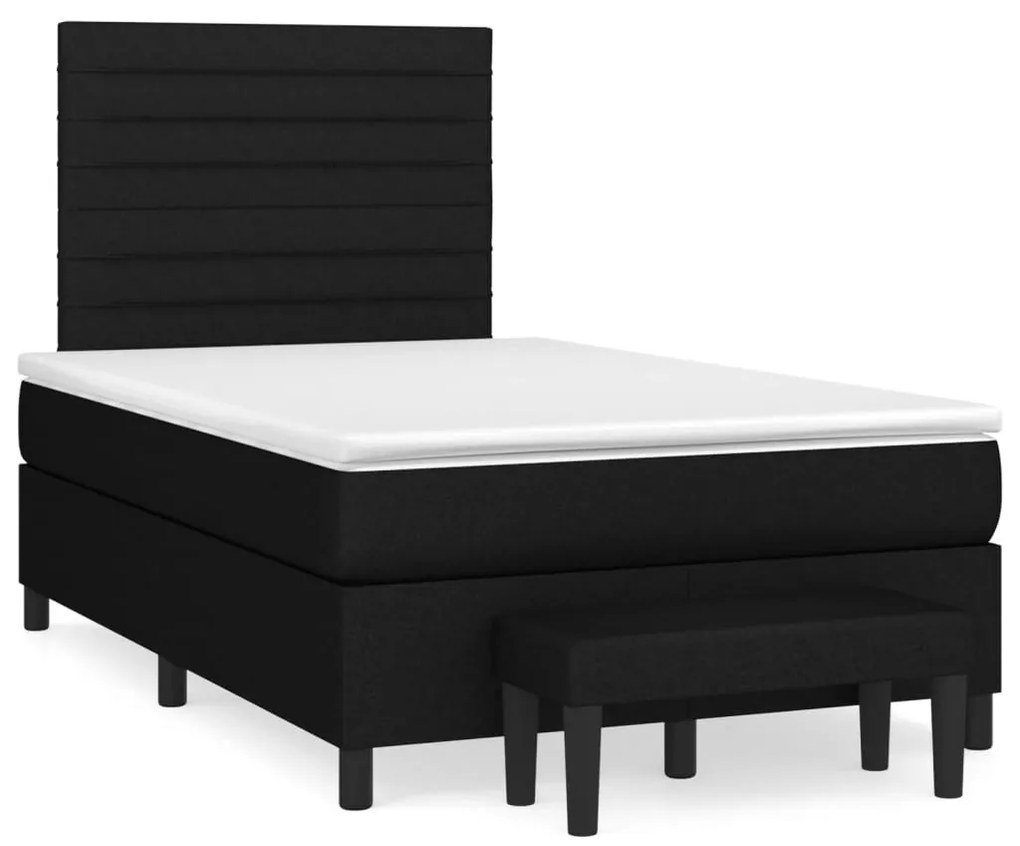 Giroletto a molle con materasso nero 120x190 cm in tessuto
