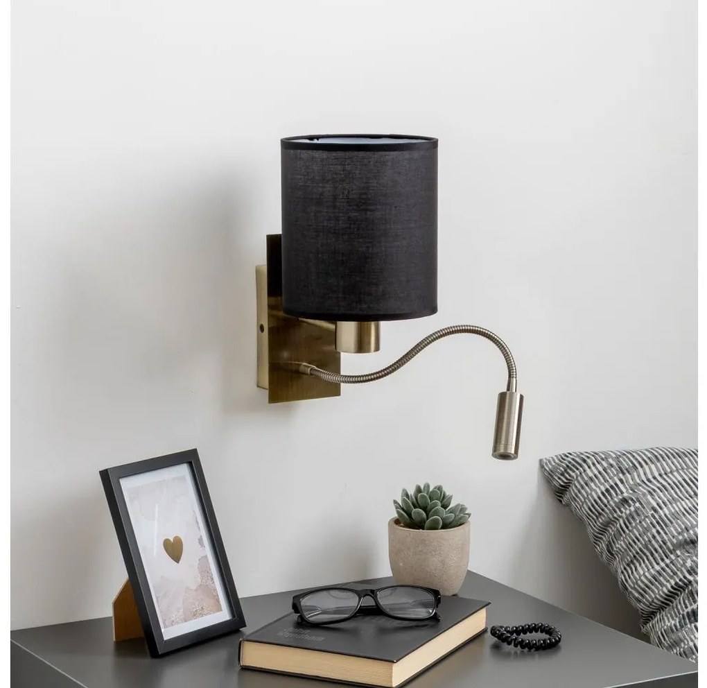 Brilagi - Applique a LED NUBILA 1xE27/25W/230V + LED/3W ottone/nero