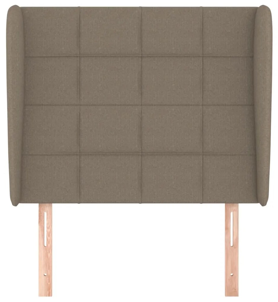 Testiera ad orecchio tortora 103x23x118/128 cm in tessuto