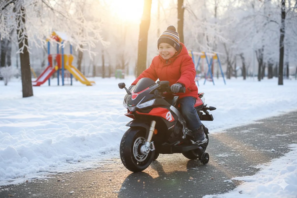 Moto Elettrica per Bambini 12V con Licenza Aprilia RSIV Small Nera...