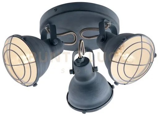 Plafoniera cuba grigia e bianco 3 luci attacco e14 40,5x20x15cm in ...