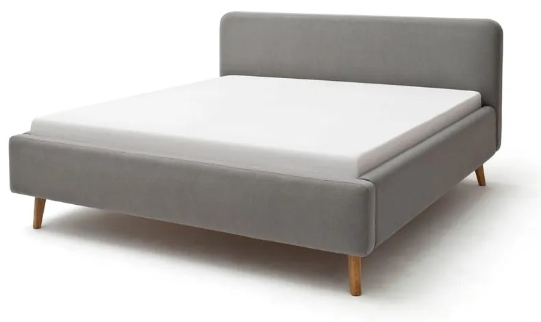 Letto matrimoniale imbottito grigio rete non inclusa 180x200 cm Mattis – Meise Möbel