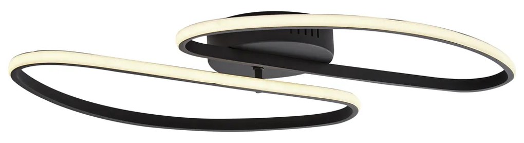 Plafoniera di design nero opaco 65 cm dimmerabile a 3 livelli 2 luci - Pepe