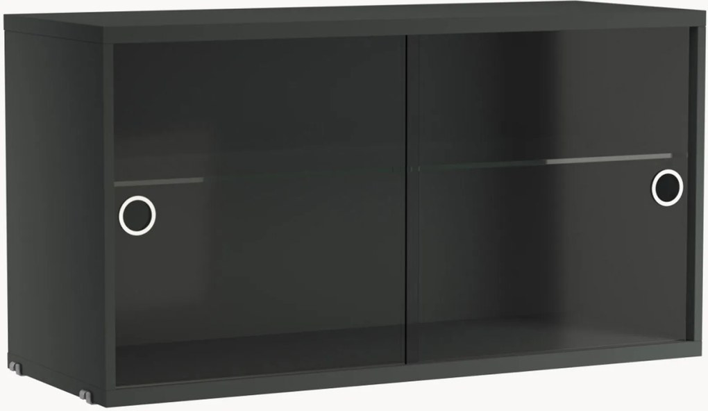 Vetrina con ante battenti in vetro String System, larg. 78 x prof. 30 cm