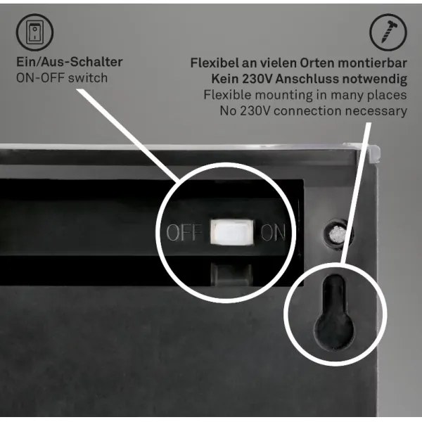 Briloner 3133015 - Applique solare a LED LED/2W/3,7V IP44 3000K