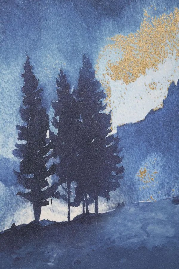 Stampa su tela "Albero di Montagna" cm 80x3x120