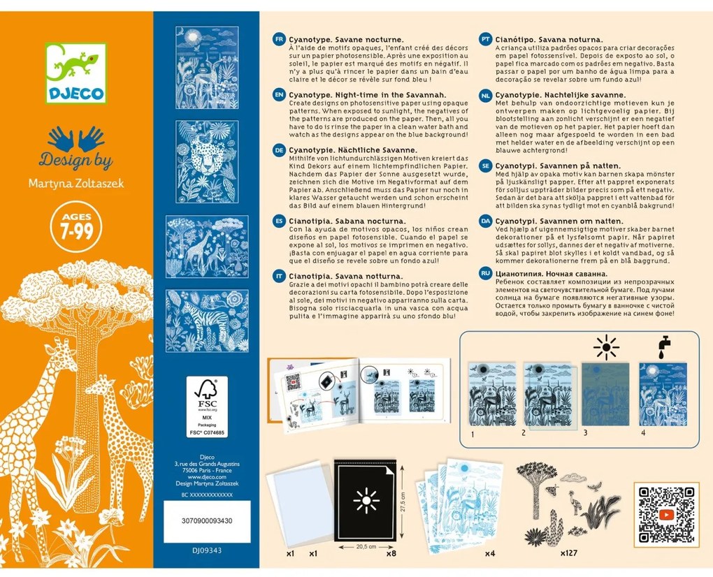 Set creativo - Cianotipia - Al chiaro della luna