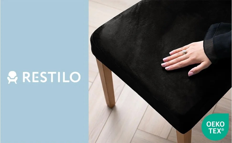 Coprisedia nero con rivestimento elastico per sedie 48 cm Sento – Restilo