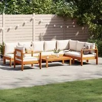 Set Divano da Giardino 6 pz con Cuscini in Massello di Acacia 3214860