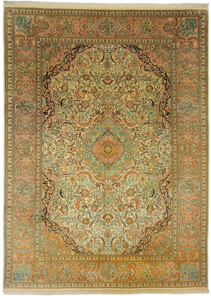 Cashmere Silk Tappeto orientale 330 x 250 Beige (Indian) Annodato A Mano