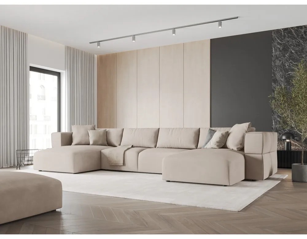 Divano angolare a U beige Esther - Milo Casa