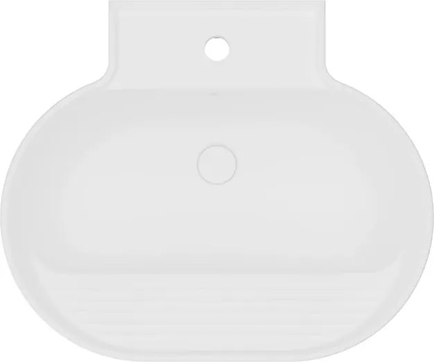 Lavabo da appoggio Tino COLAVENE ovale in ceramica L 60 x H 35 x P 50 cm bianco opaco piletta non inclusa