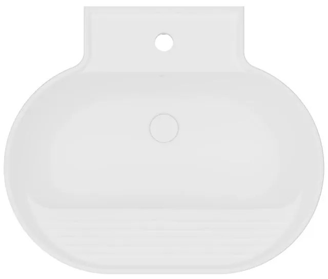 Lavabo da appoggio Tino COLAVENE ovale in ceramica L 60 x H 35 x P 50 cm bianco piletta non inclusa