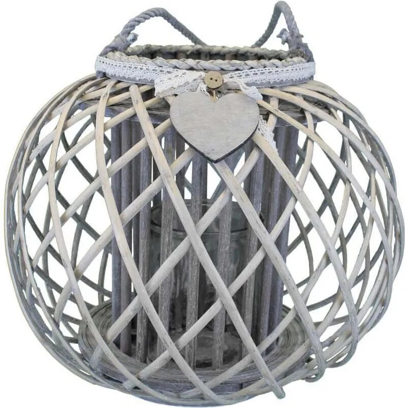 GISELE - lanterna in vimini tondo 20 x 32 cm