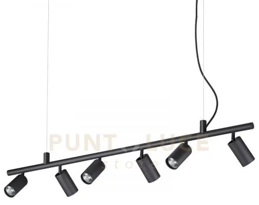 Dynamite sospensione con 6 faretti orientabili tondi attacco gu10 l...