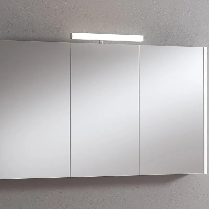Pensile con luce Akira bianco frassinato L 120 x H 70 x P 15.5 cm