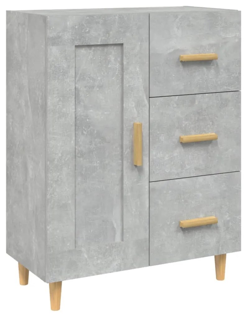 Credenza grigio cemento 69,5x34x90 cm in legno multistrato