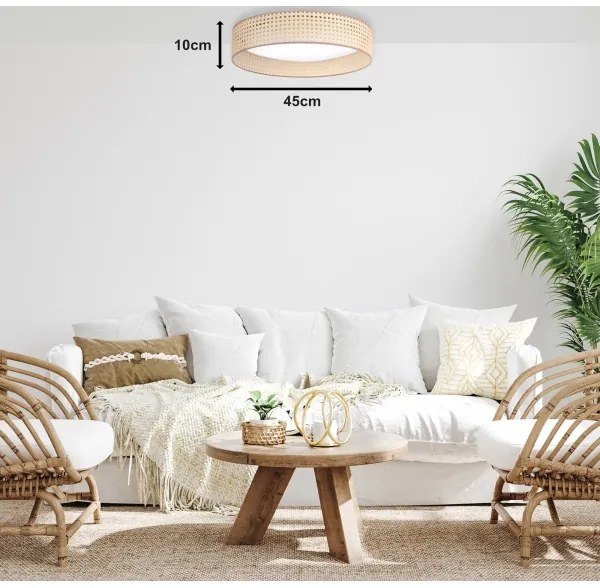 Duolla - Plafoniera LED ROLLER LED/24W/230V diametro 45 cm rattan